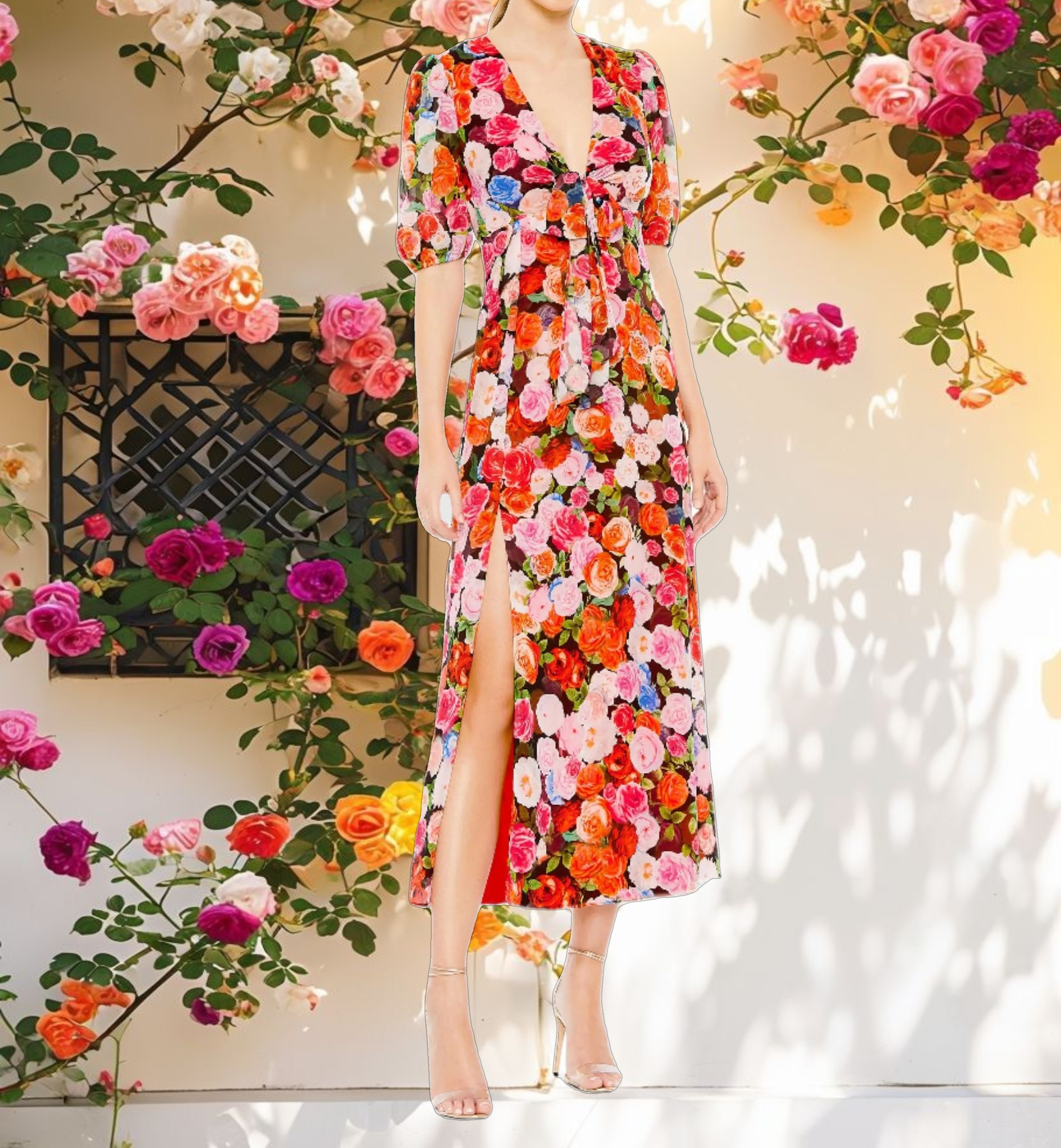 Floral-printed Midi Dress