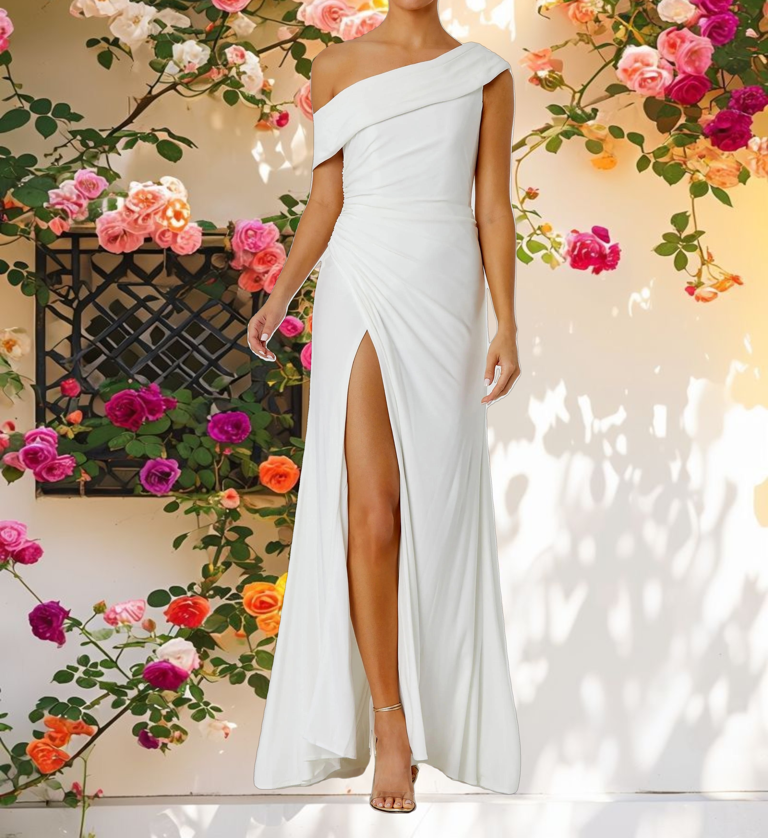 White Slit Gown