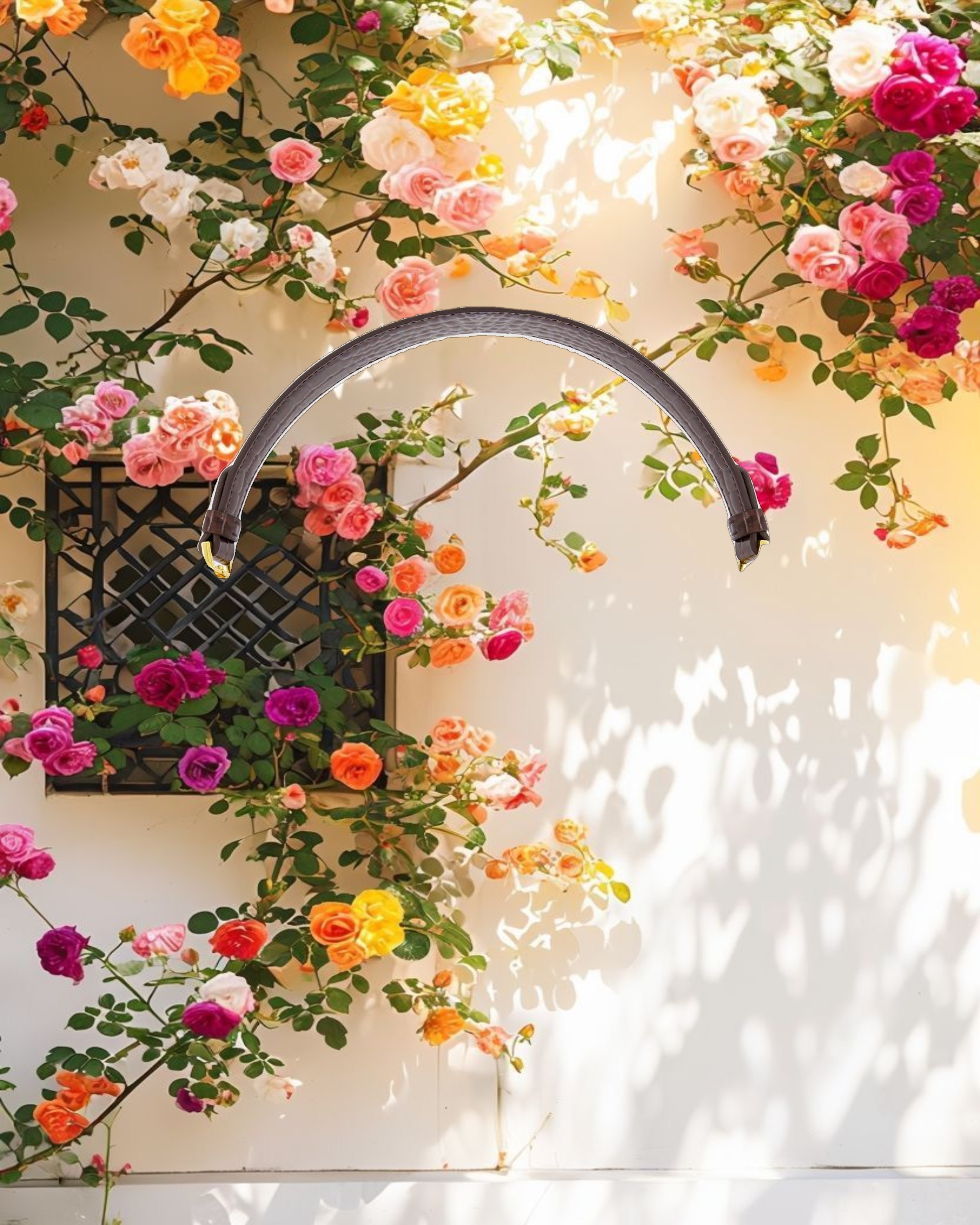 Crocodile Leather Saddle Bag With Gold Hardware