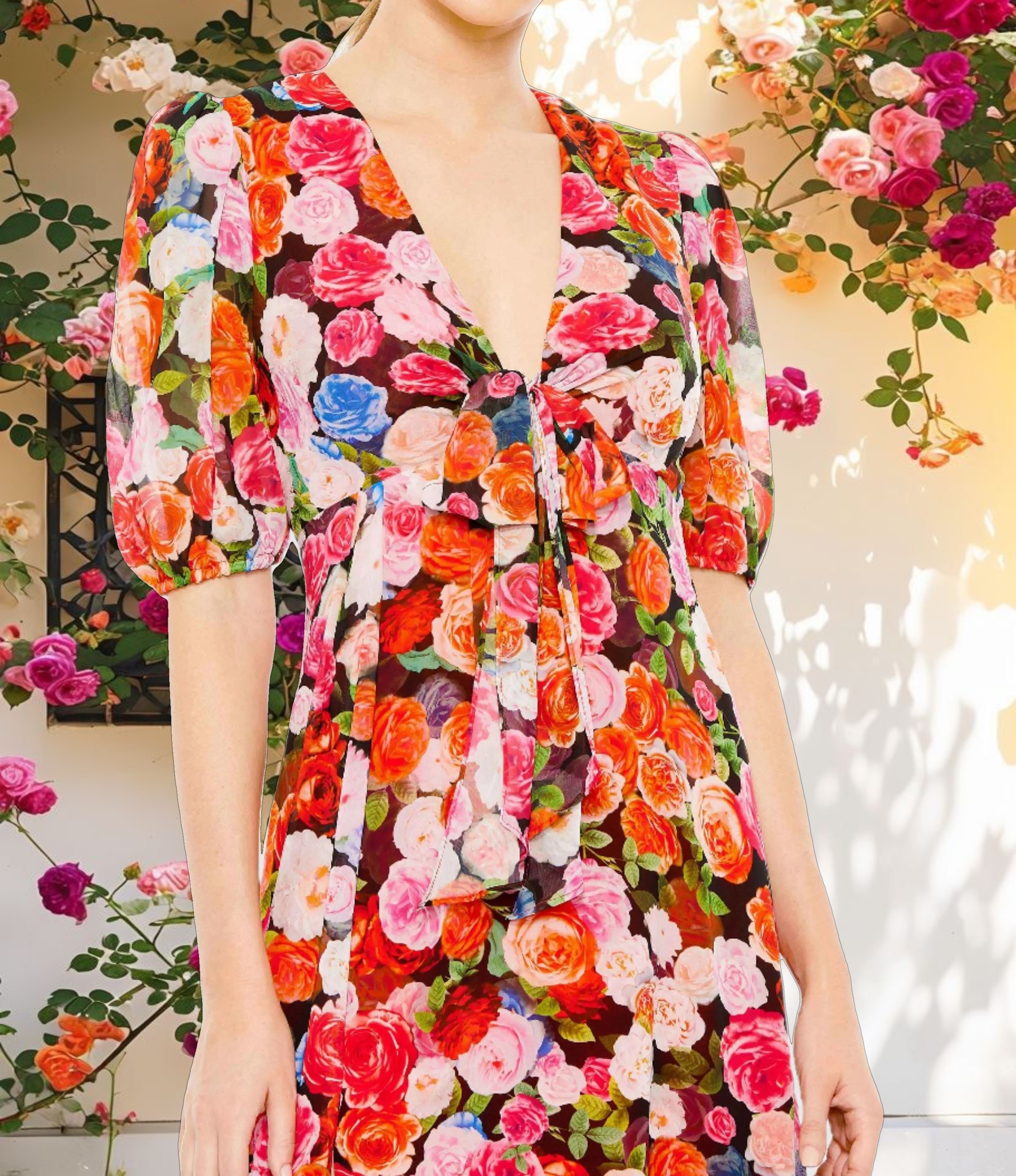 Floral-printed Midi Dress
