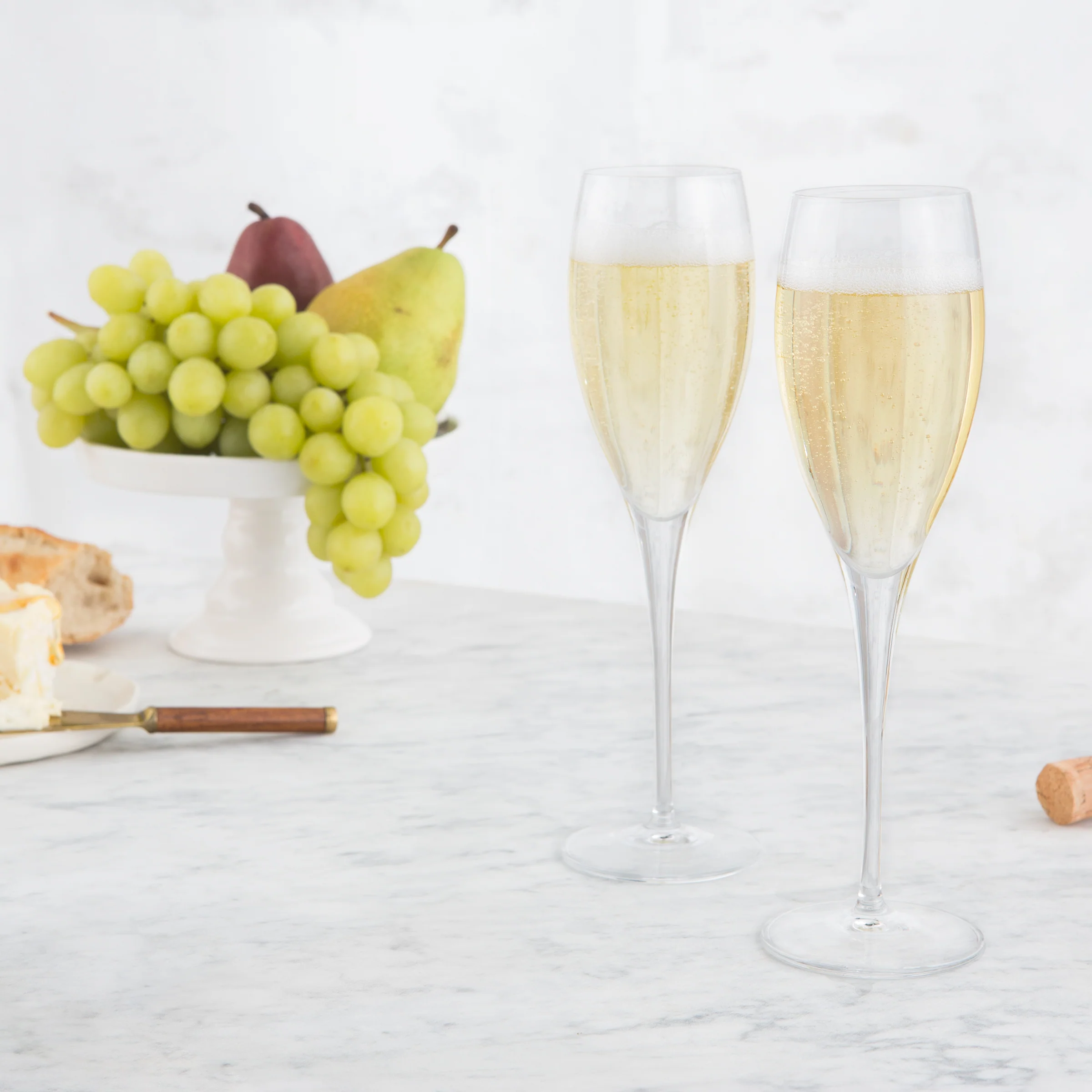 Italian Premium Champagne Glasses | 7.5oz | Michelangelo Masterpiece Gold Label | Set of 4