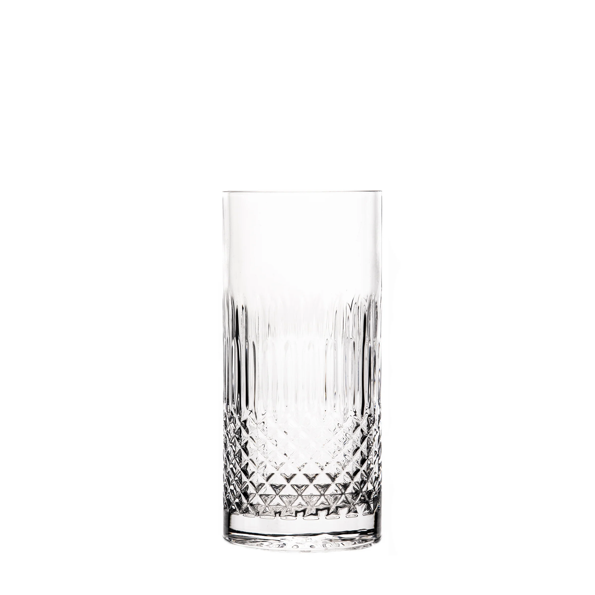 Italian Premium Highball Glasses | 16oz | Diamante | Set of 4