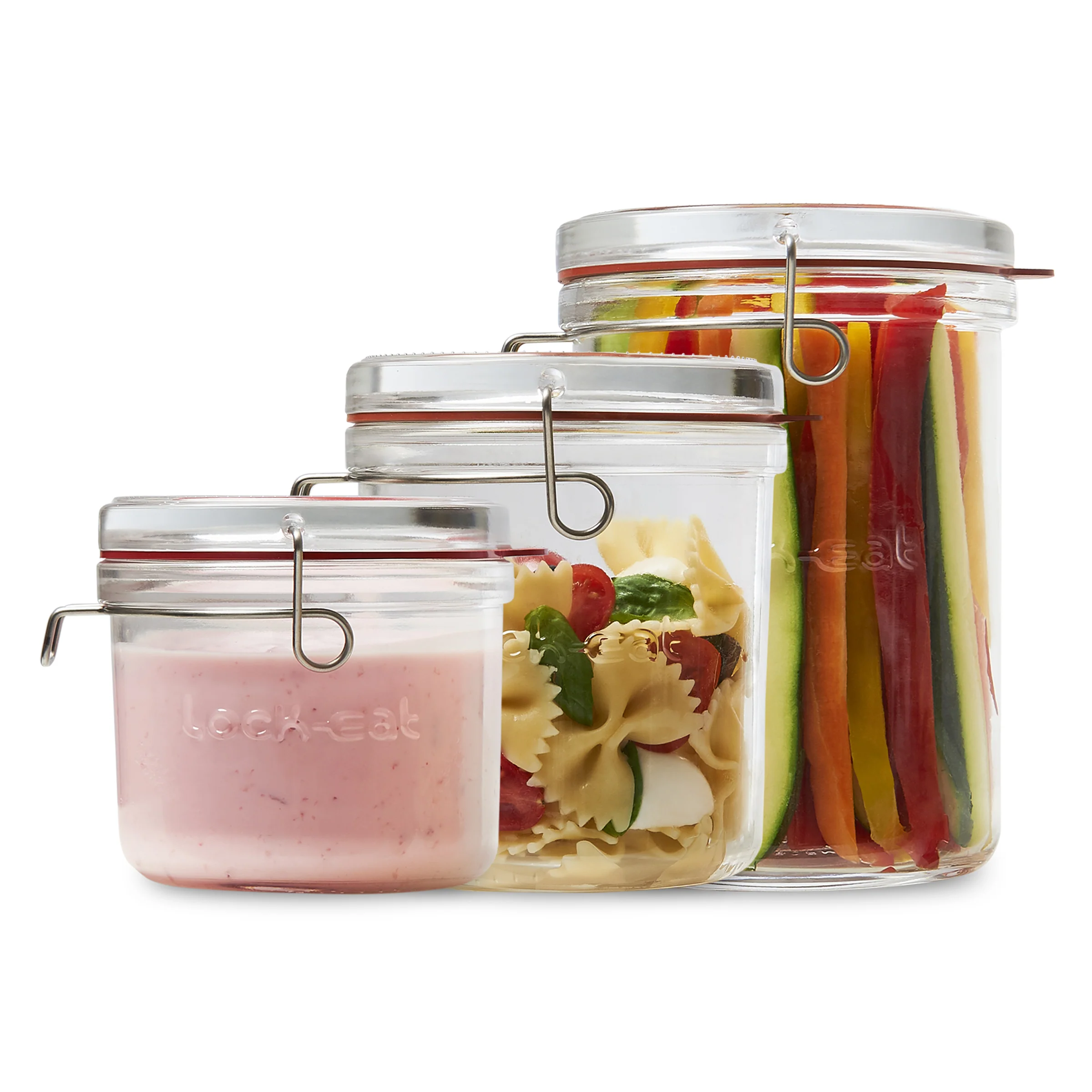 Italian Premium Frigo Canning & Food Jars Set | 3pc | Lock-Eat