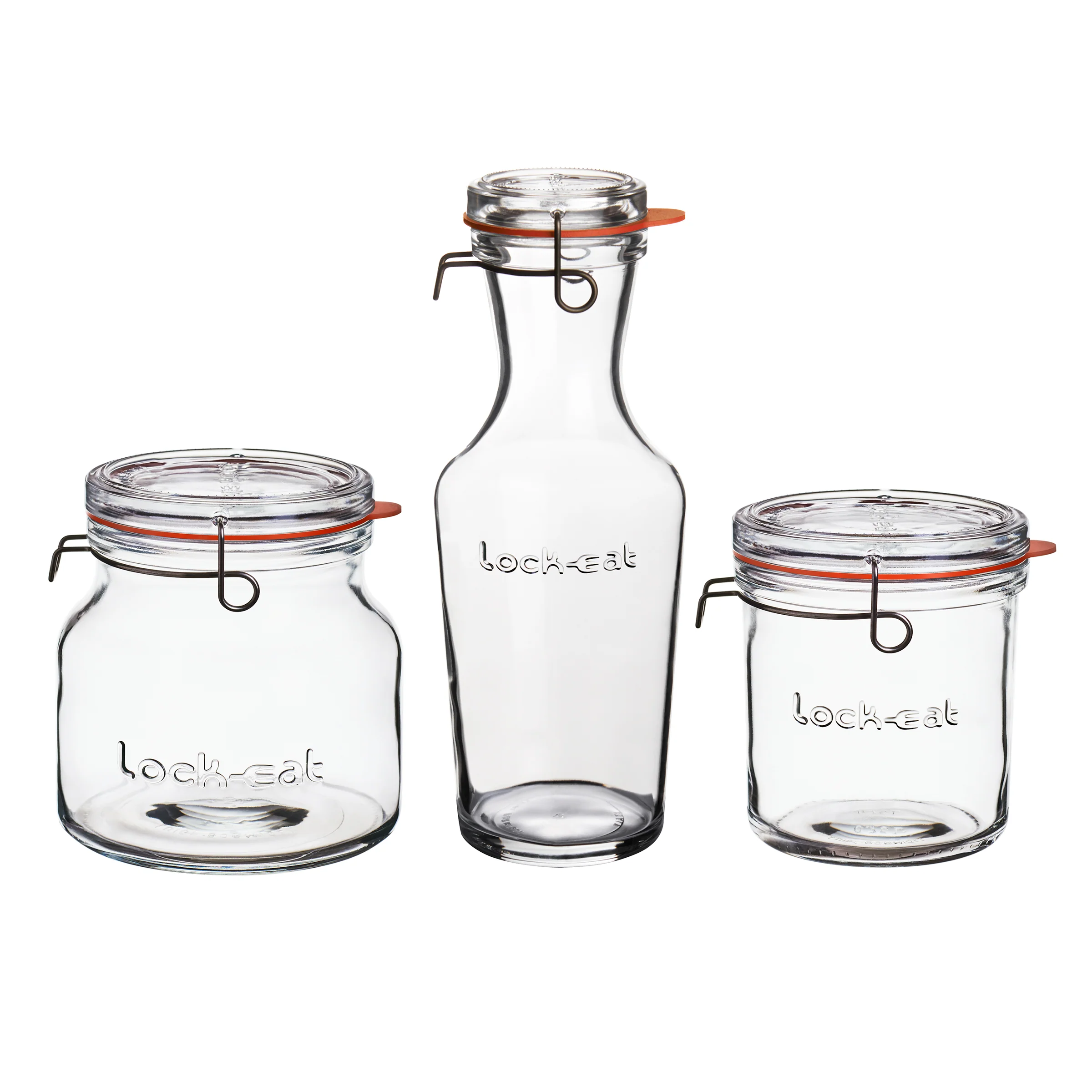 Italian Premium Canning & Food Jars Set | 3pc | Lock-Eat