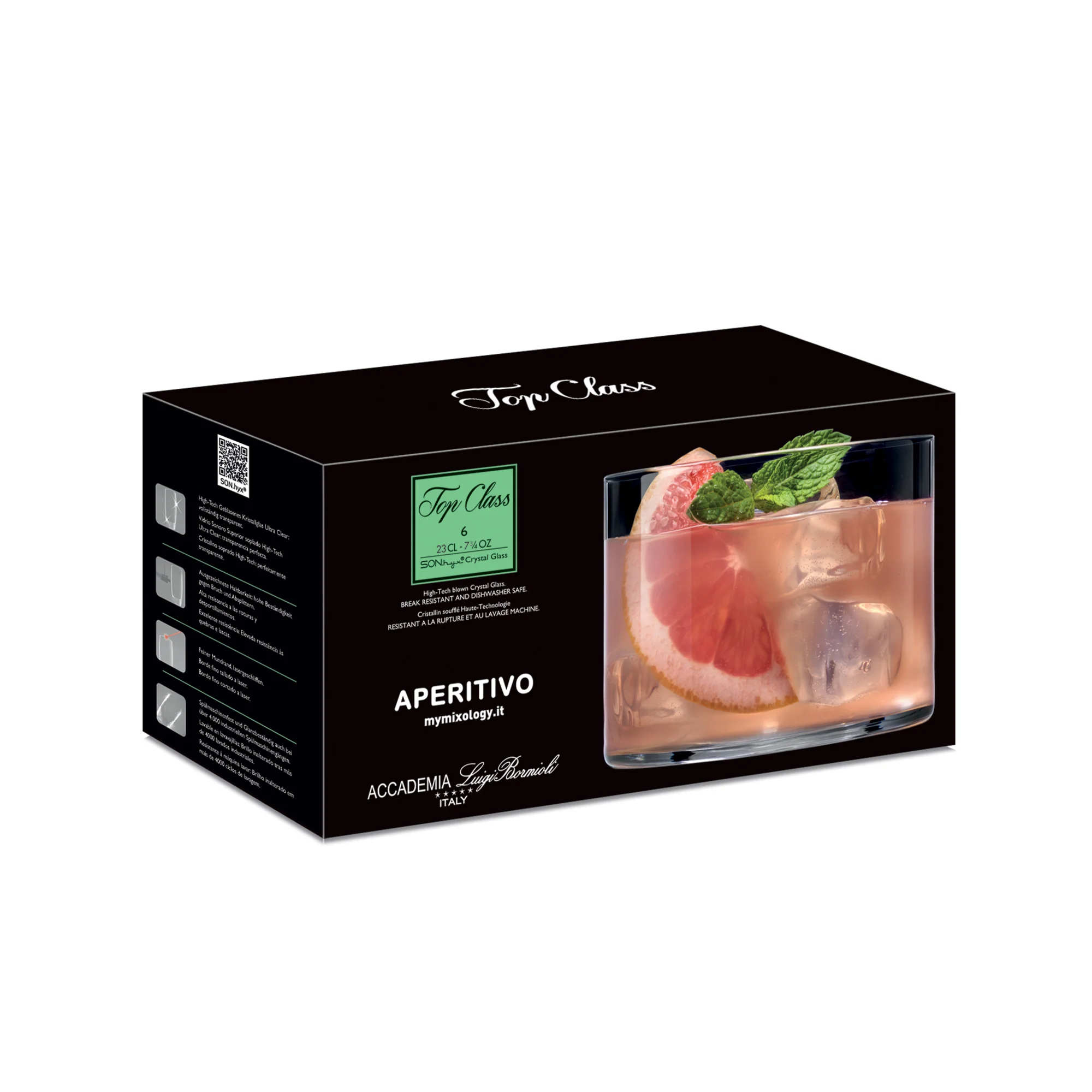 Italian Premium Aperitivo Glasses | 7.75oz | Top Class | Set of 6