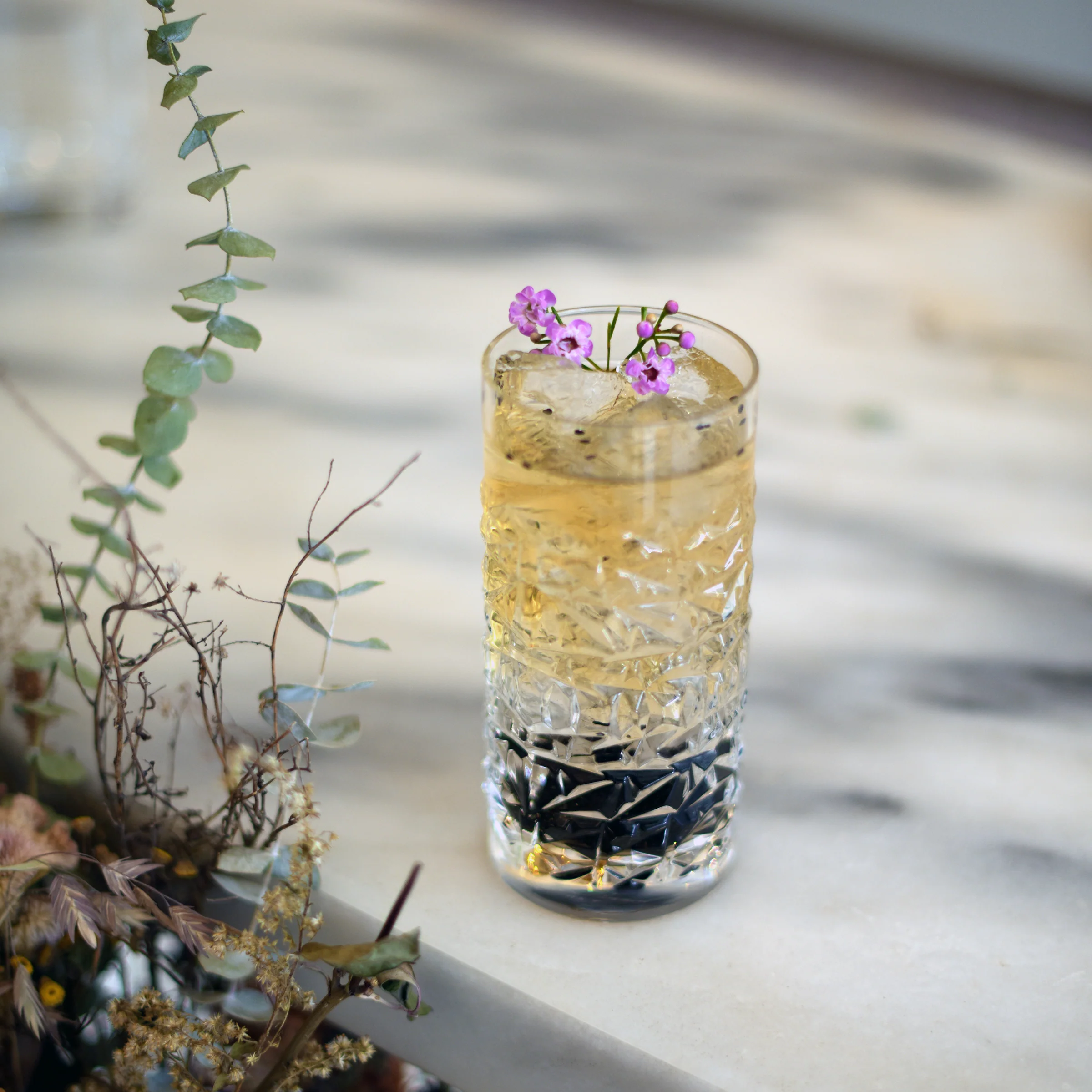 Italian Premium Textures Highball Glasses | 16.25oz | Mixology | Set of 4