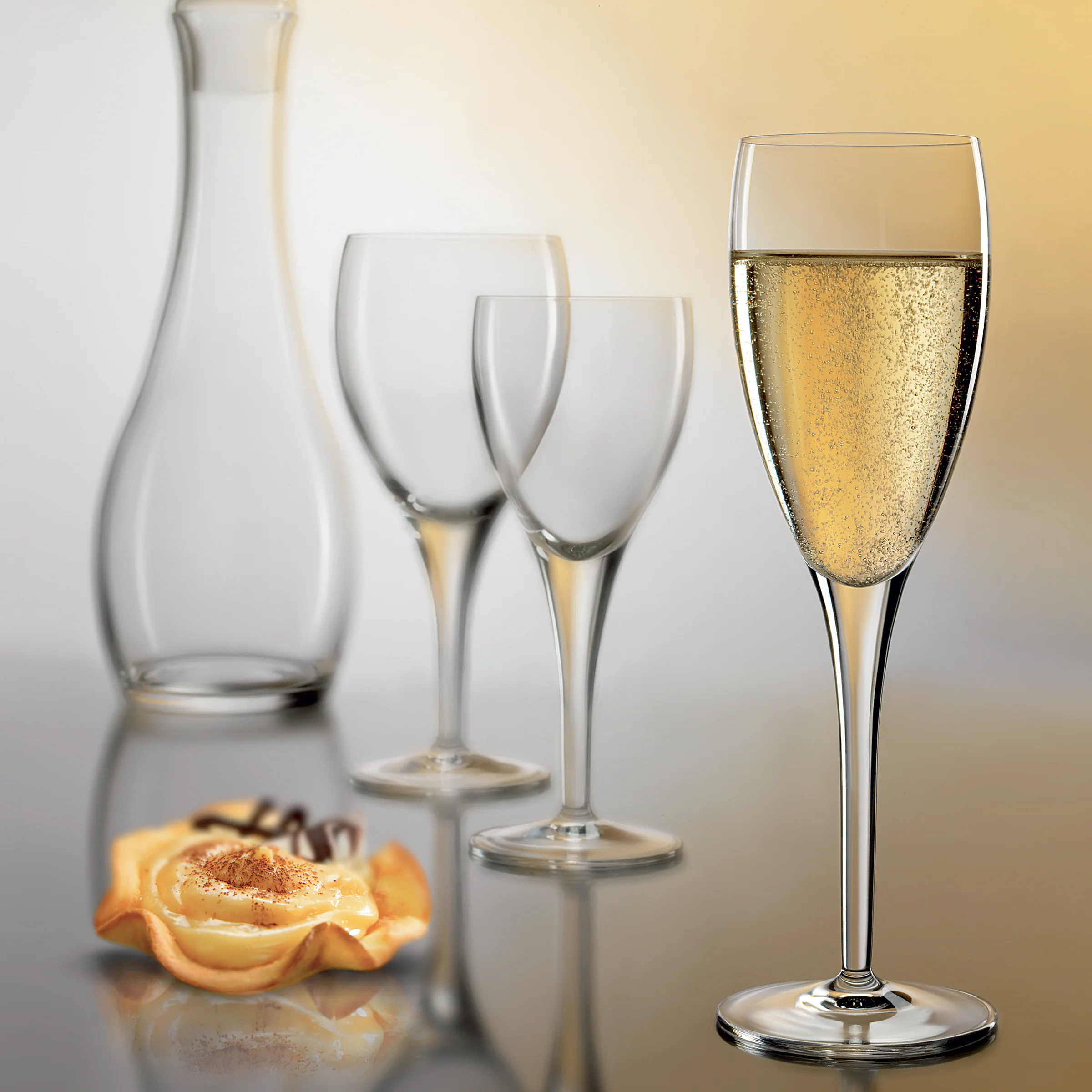 Italian Premium Champagne Flute | 6.75oz | Michelangelo Masterpiece | Set of 4
