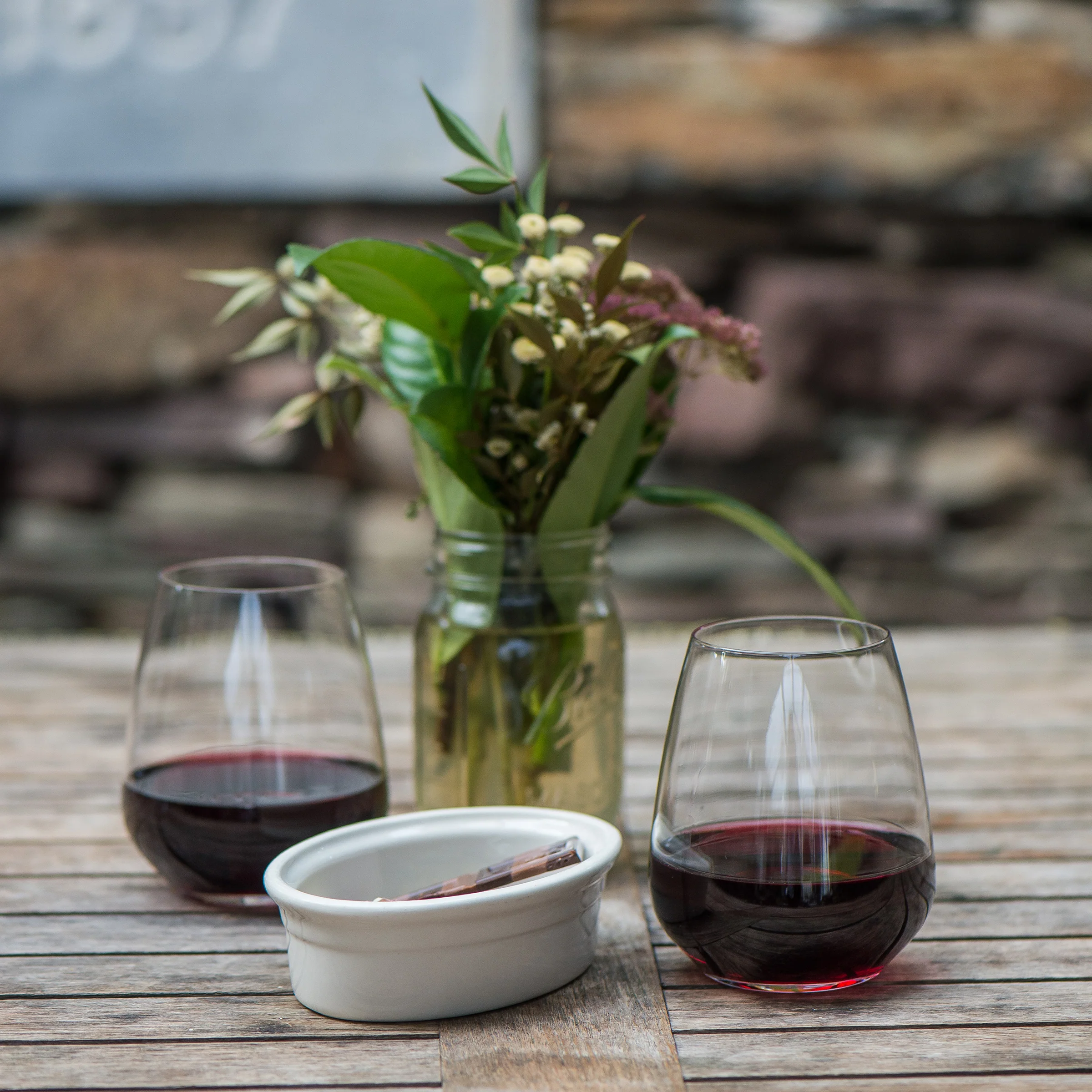 Italian Premium Stemless Wine Glasses | 23.25oz | Crescendo | Set of 4