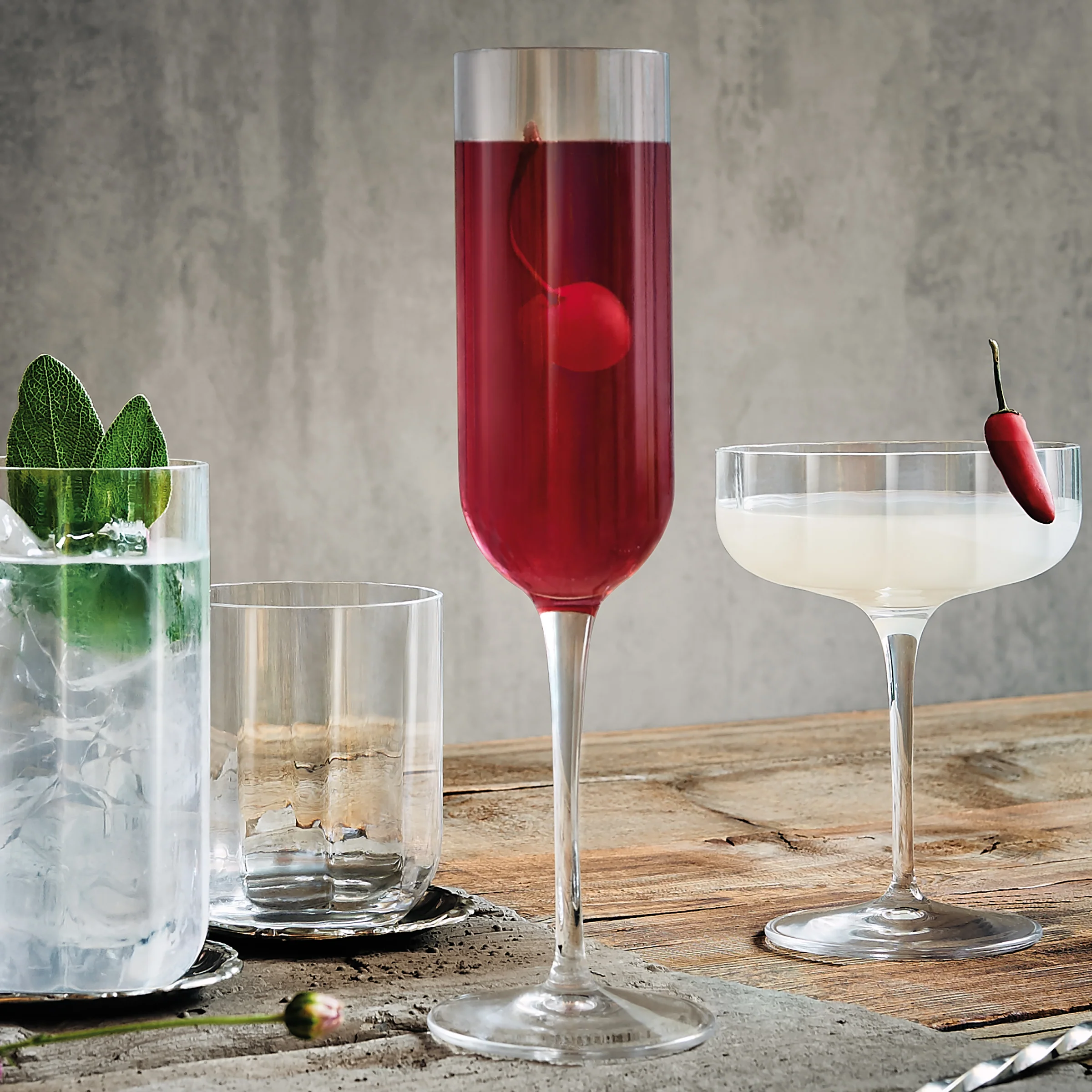 Italian Premium Flute Glasses | 7oz | Jazz |Set of 4