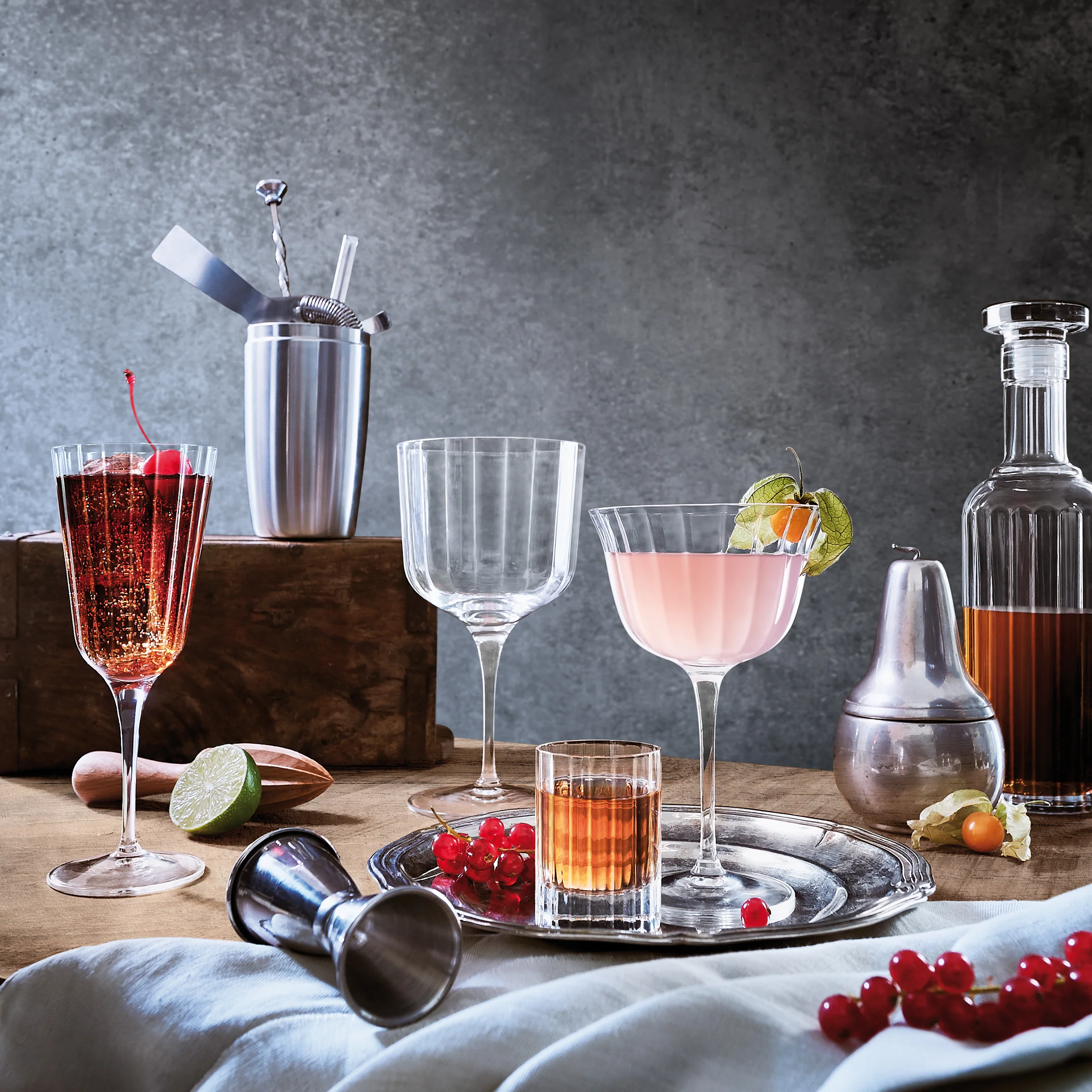 Italian Premium Retro Fizz Cocktail Glasses | 8.75oz | Bach | Set of 4