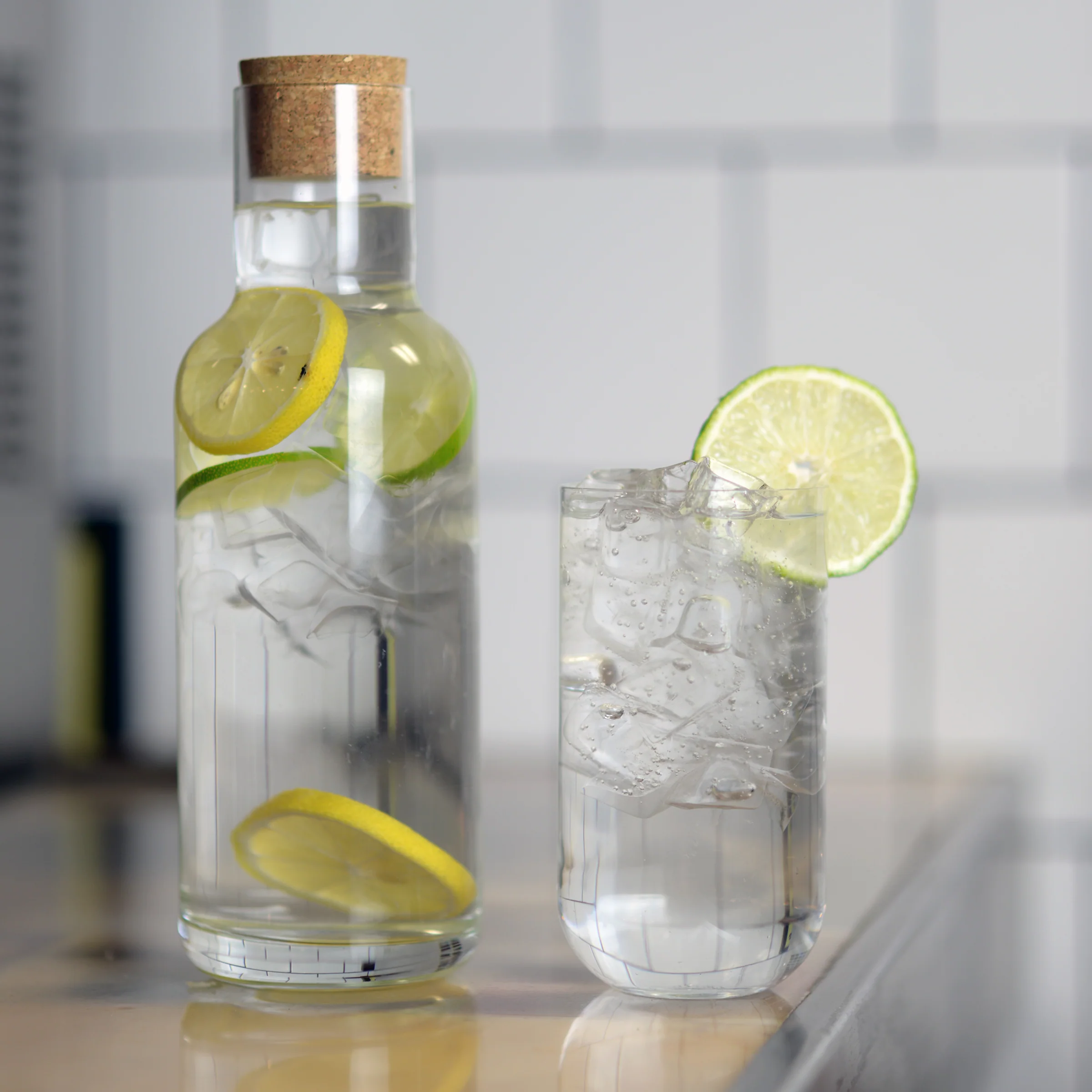 Italian Premium Glass Carafe with Cork Stopper | 34oz | Sublime