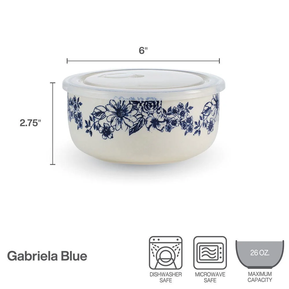 Gabriela Blue Set of 2 Storage Bowls with Lids