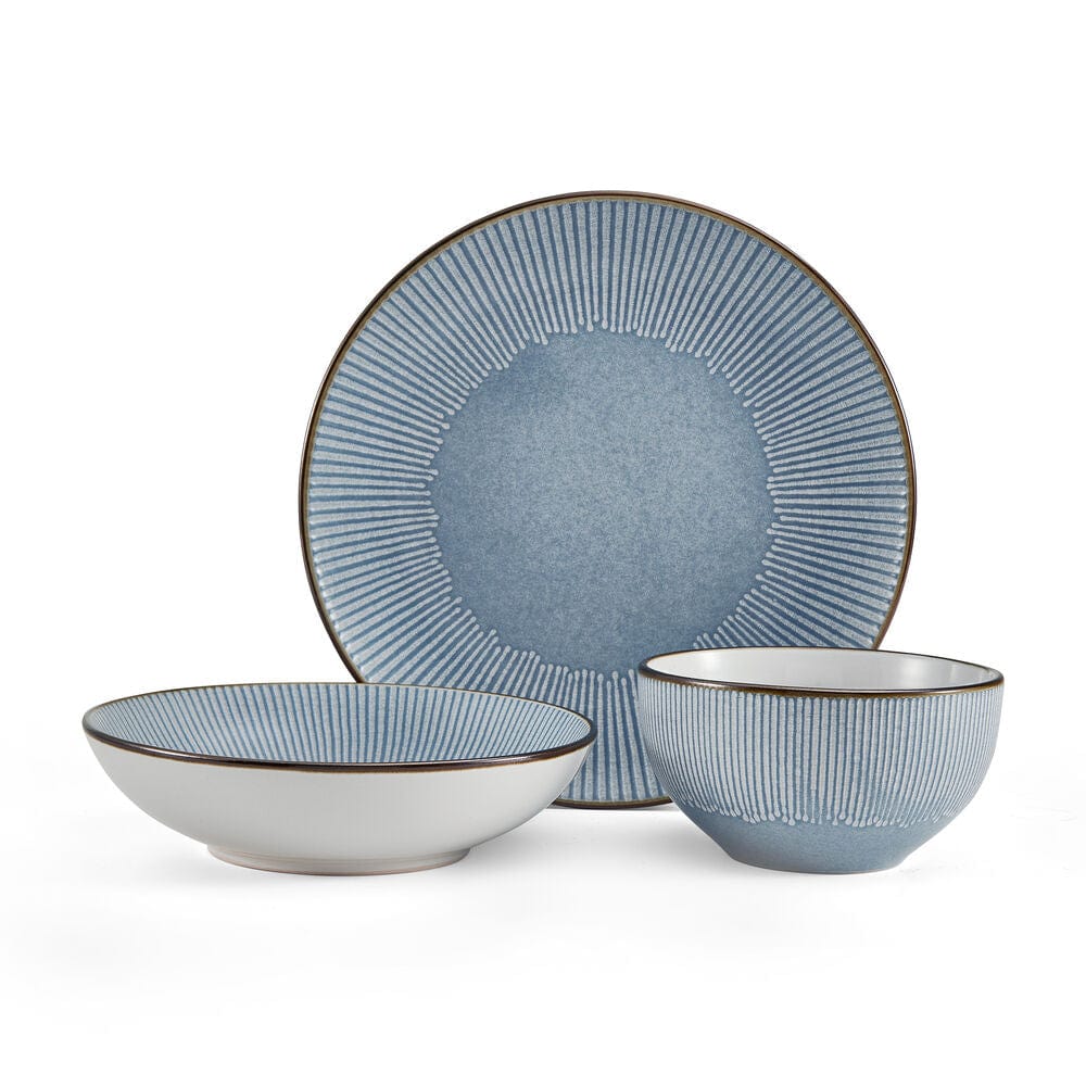 Arlie Blue 12 Piece Dinnerware Set, Service for 4