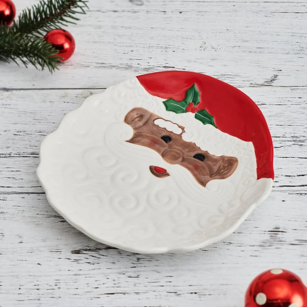 Winterberry® African American Santa Figural Cookie Plate
