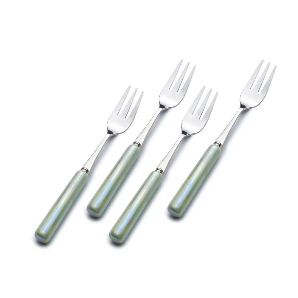 Serenity Ceramic Handle Set of 4 Appetizer Forks