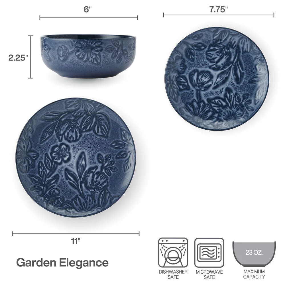 Garden Elegance 12 Piece Dinnerware Set, Service for 4