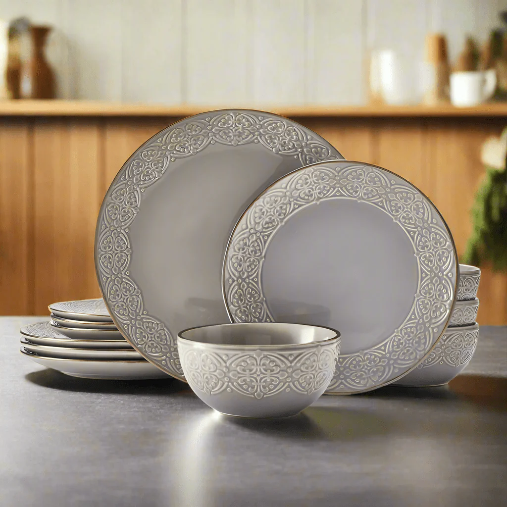 Emma 12 Piece Dinnerware Set, Service for 4