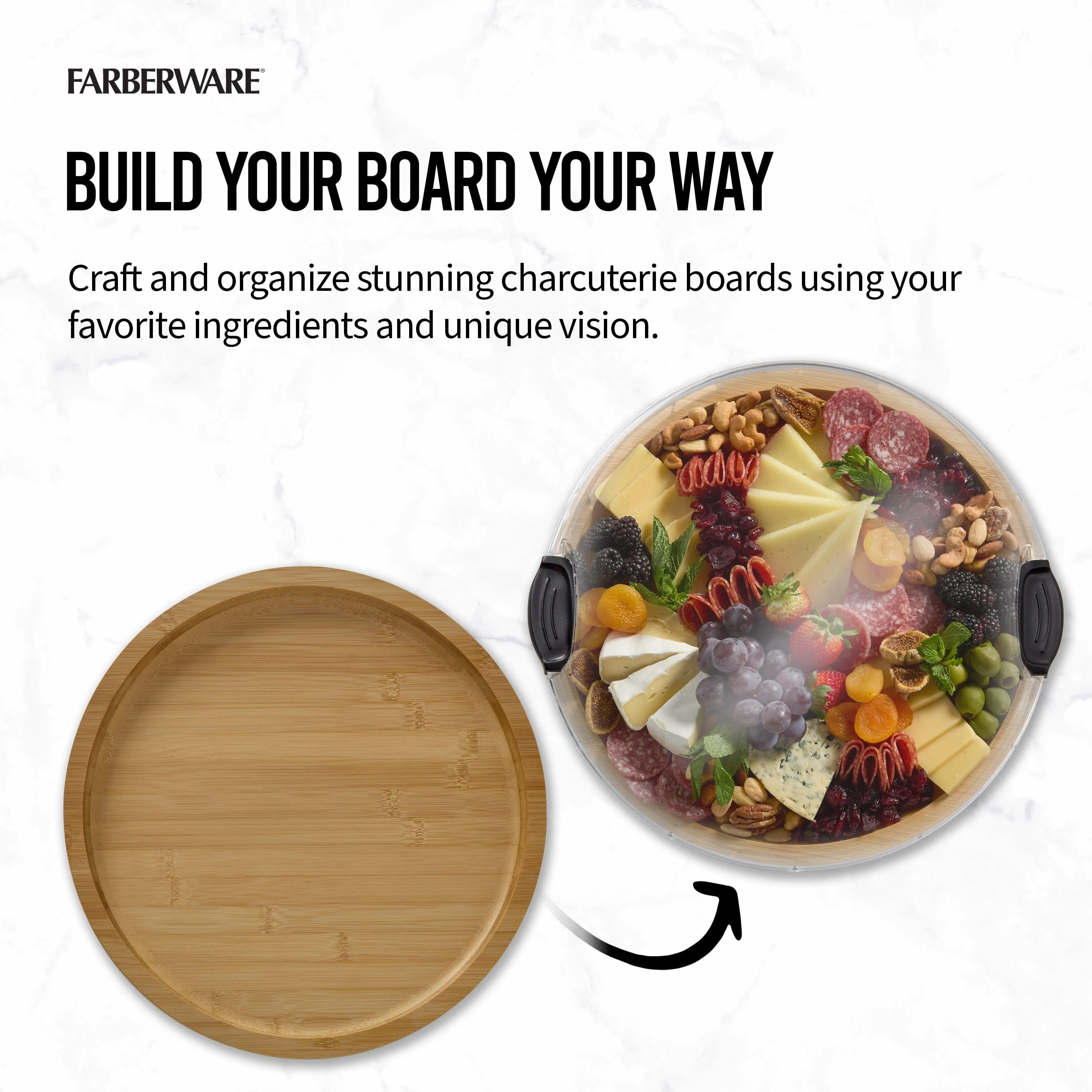 Farberware Build-A-Board ™ Cutting Board with Clear Locking Lid, 14 IN Round