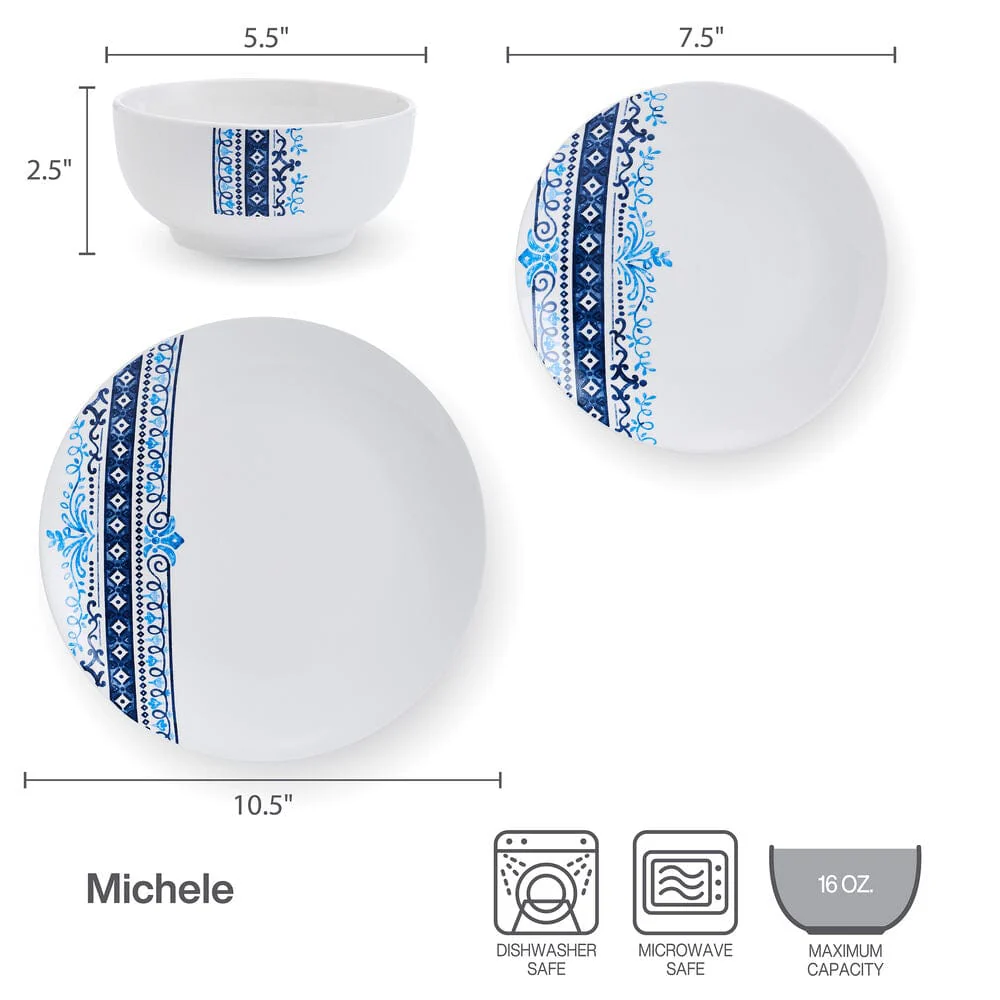 Michele 12 Piece Dinnerware Set, Service for 4