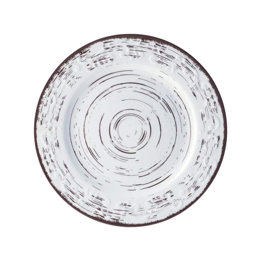 Trellis White 12 Piece Outdoor Melamine Dinnerware Set, Service for 4