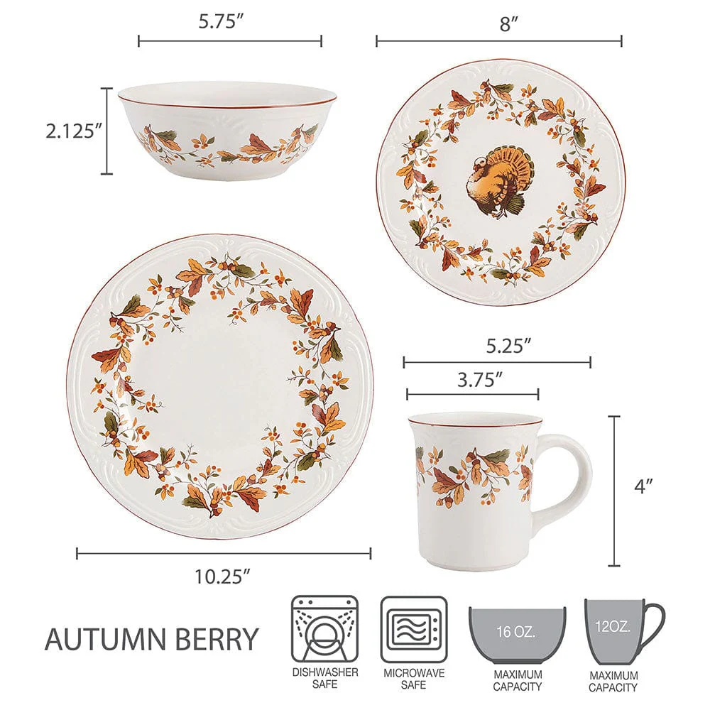Autumn Berry Service for 8 with Serveware