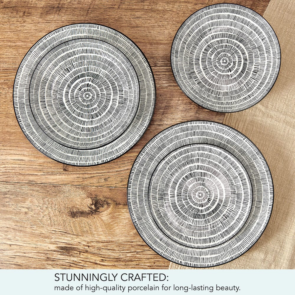 Sketch Serenade 12 Piece Dinnerware Set, Service For 4