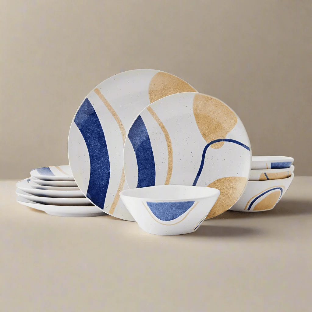 Artful Circles 12 Piece Set, Service for 4