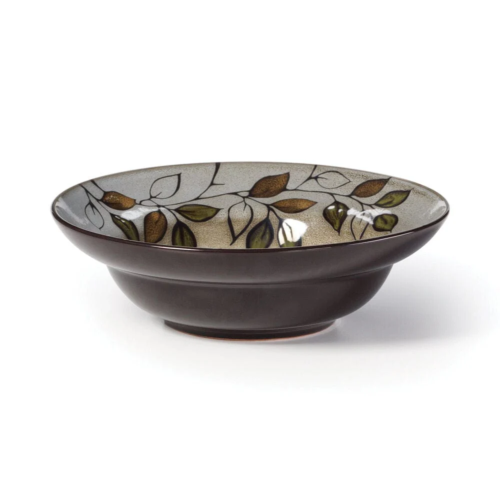 Rustic Leaves Set of 4 Rim Soup Cereal Bowls