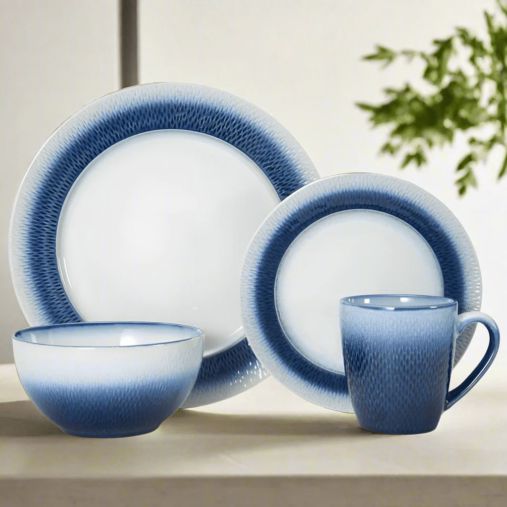 Eclipse Blue 16 Piece Dinnerware Set, Service for 4