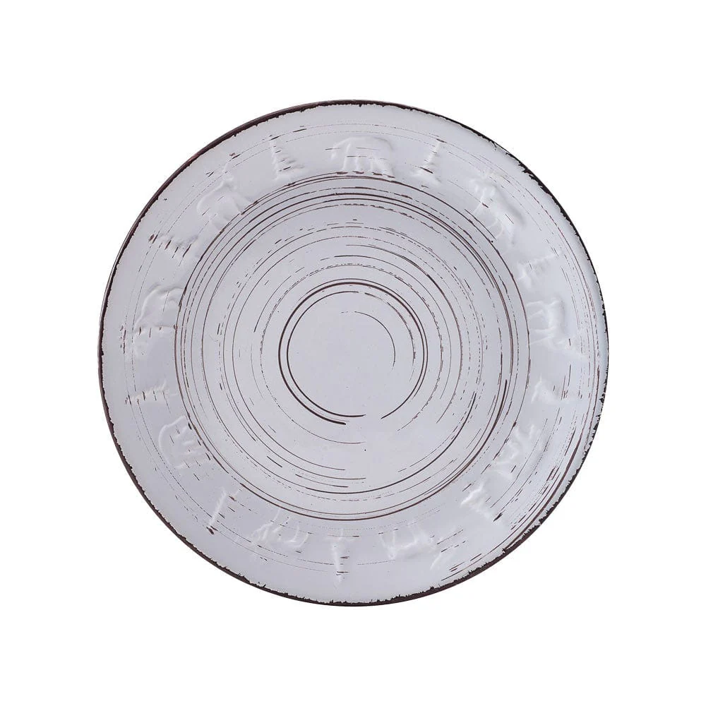 Trellis Lodge White 16 Piece Dinnerware Set, Service for 4