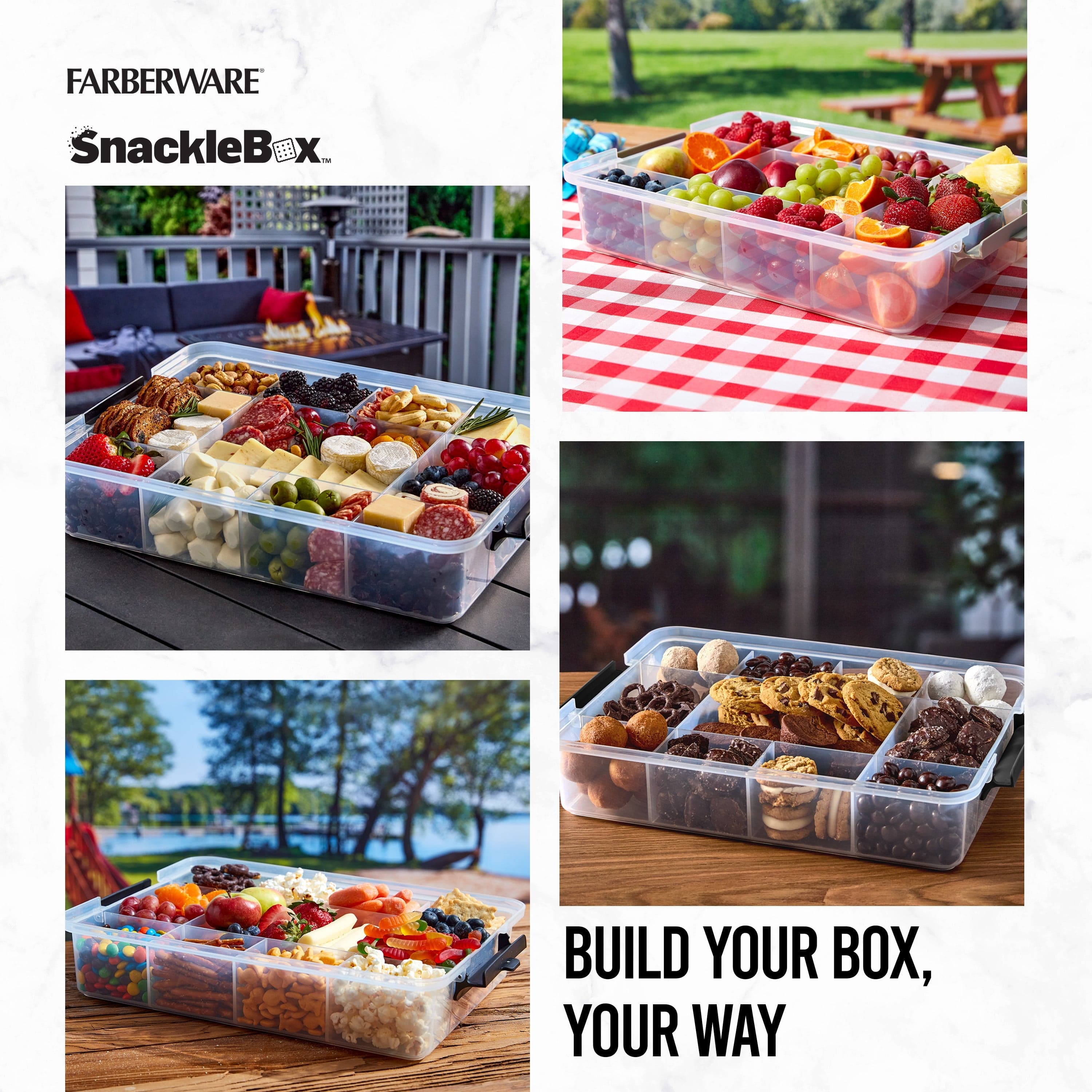 Farberware Build-A-Board ™ Snacklebox with Locking Plastic Cutting Board Lid