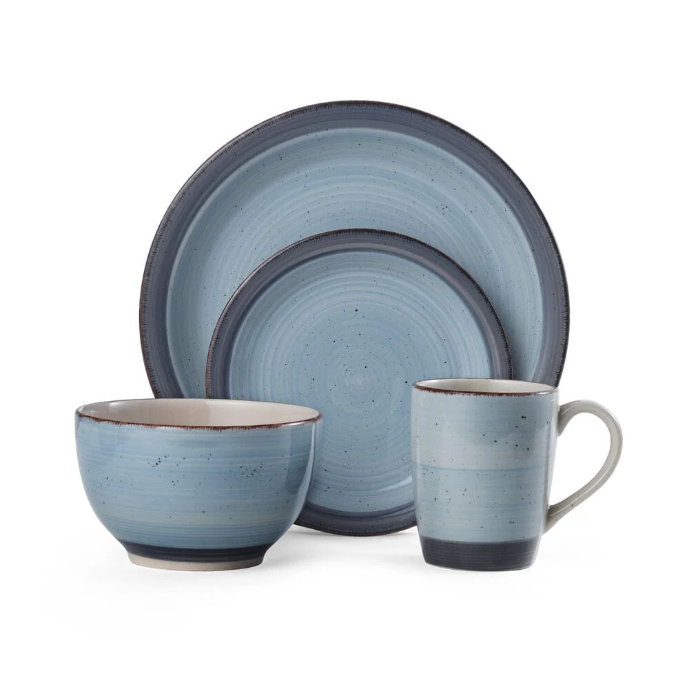 Sadie Blue 16 Piece Dinnerware Set, Service for 4