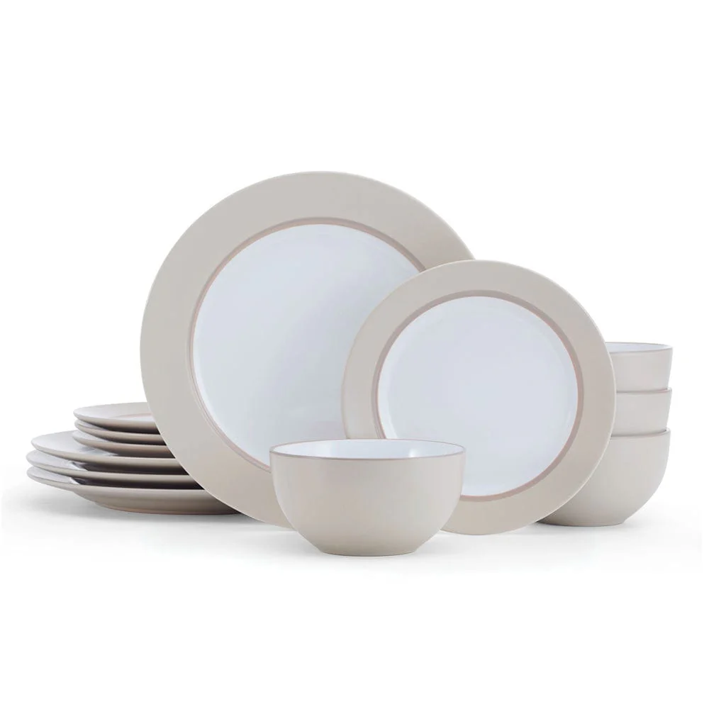 Grayson Taupe 12 Piece Dinnerware Set, Service for 4