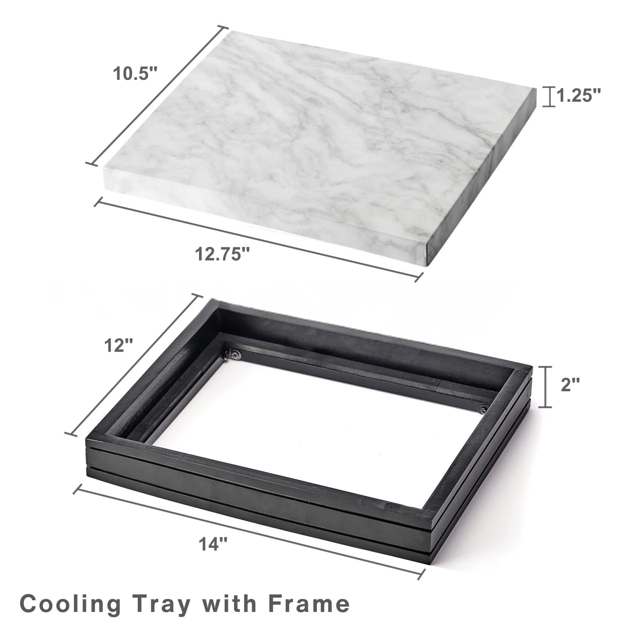 Freezable Cooling Serve Tray with Wood Base