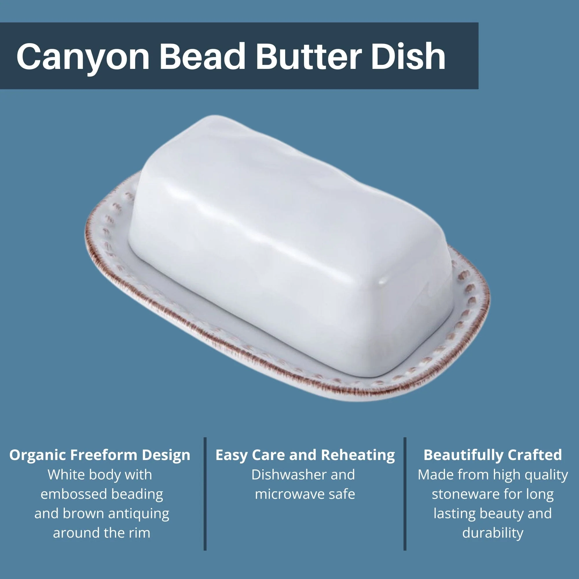 Canyon Bead Covered Butter Dish