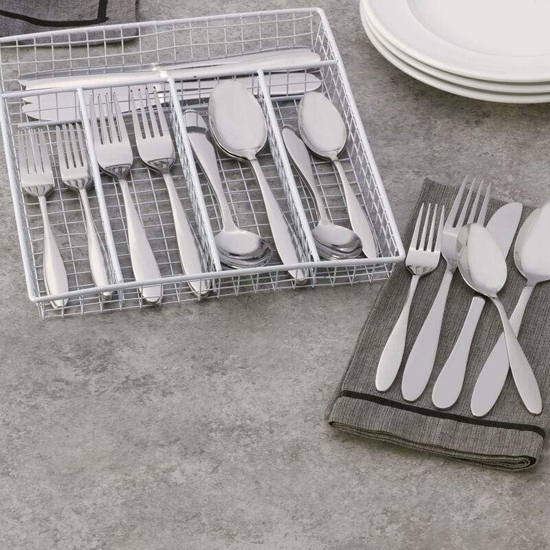 Jasmine 30 Piece Flatware Set With Caddy, Service for 6