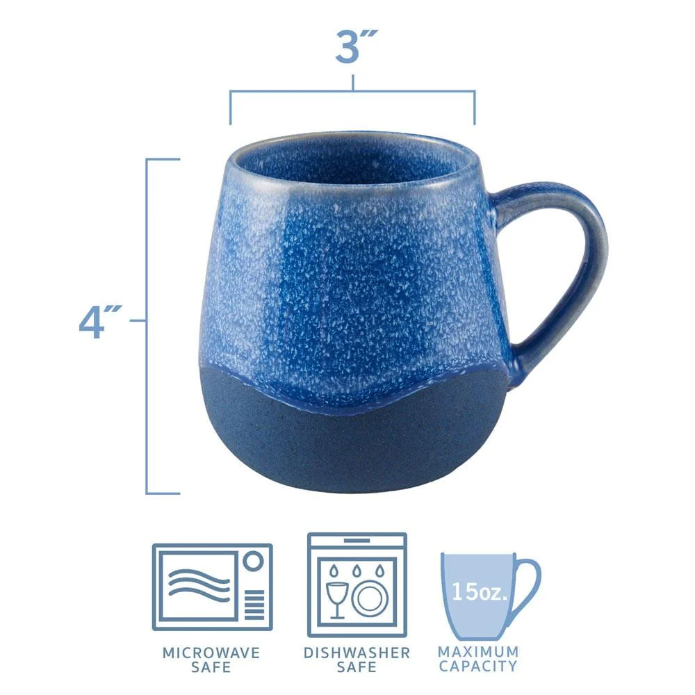 Wave Set of 6 Reactive Mugs, Assorted