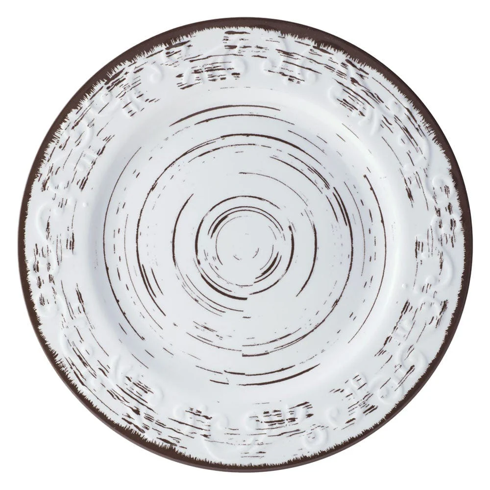 Trellis White 12 Piece Outdoor Melamine Dinnerware Set, Service for 4