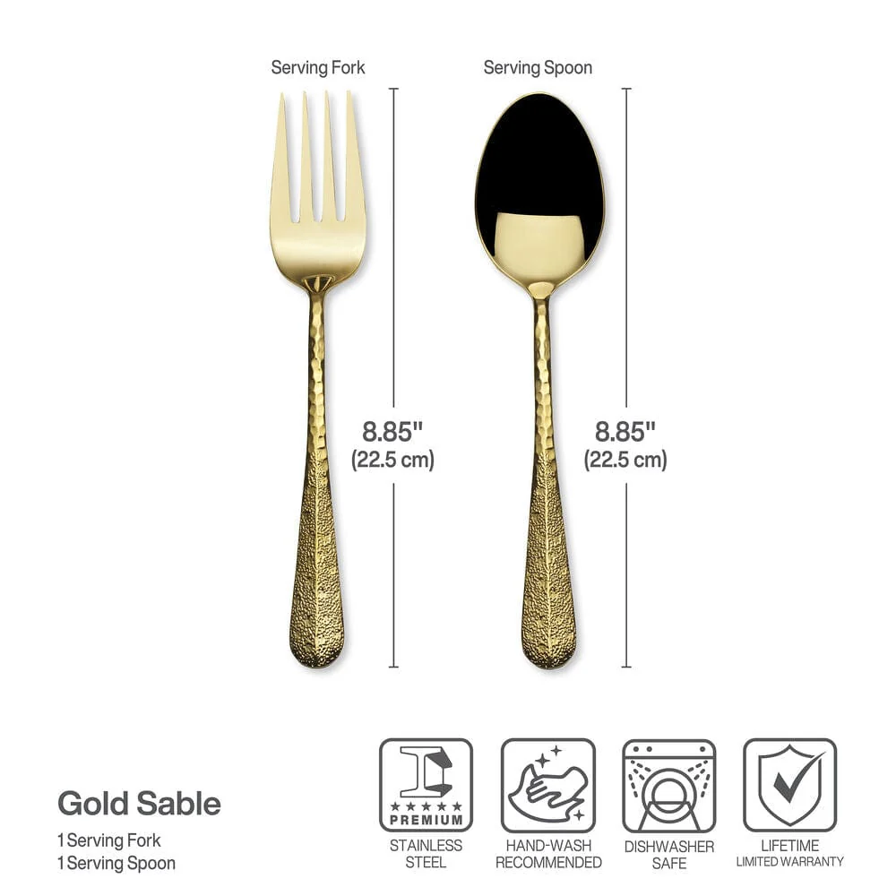 Sable Gold Set of 2 Serving Fork and Spoon