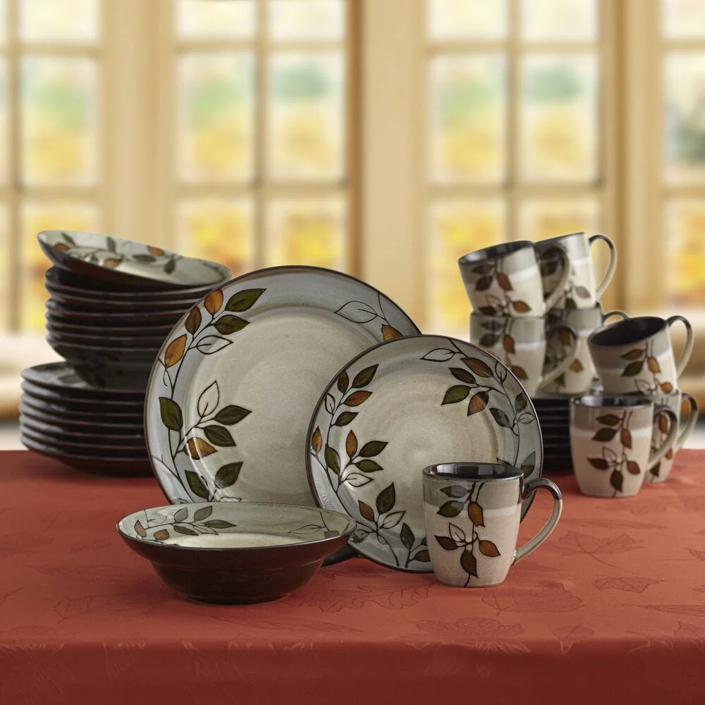 Rustic Leaves Service for 8 with Serveware
