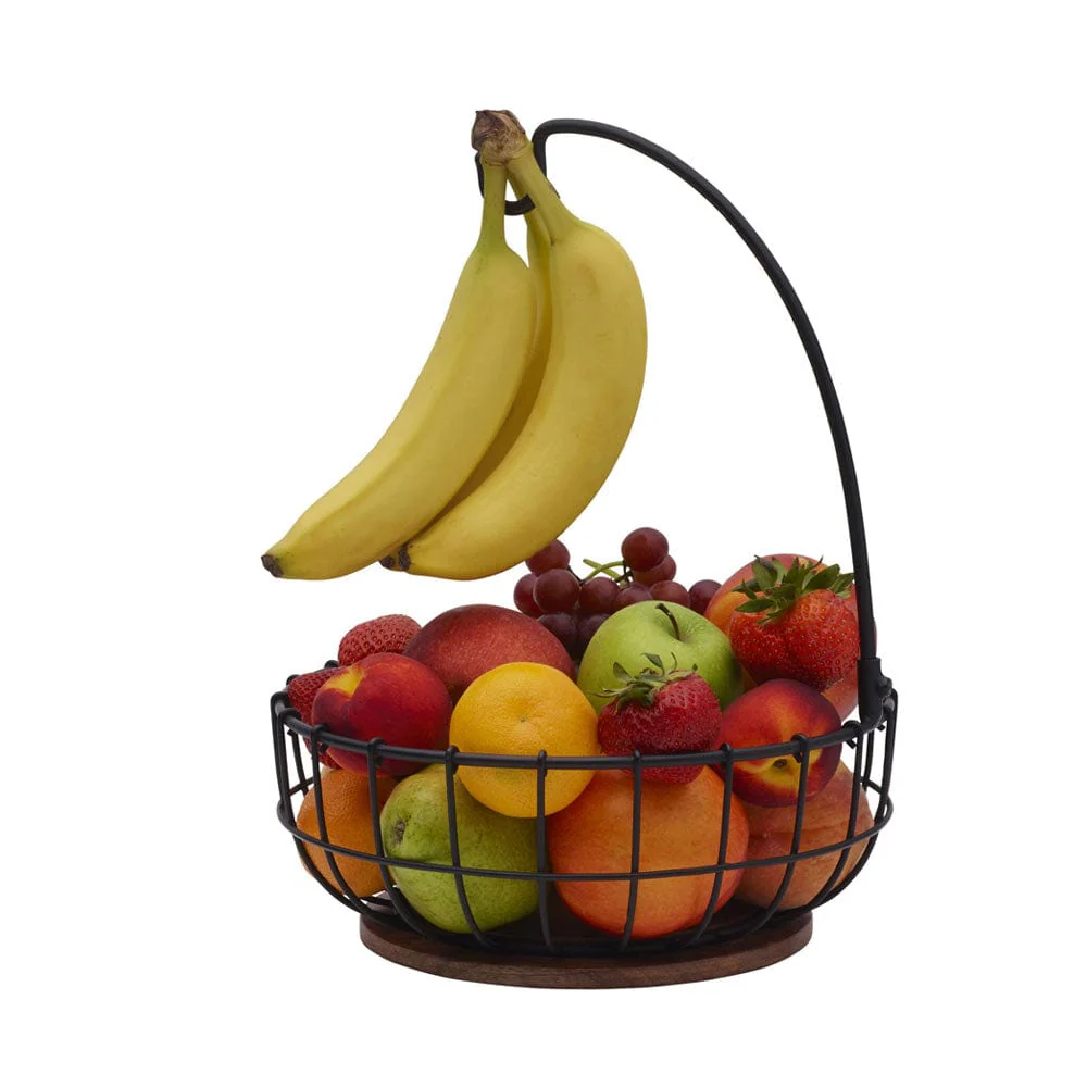 Anvil Cage Fruit Storage Basket with Banana Hook