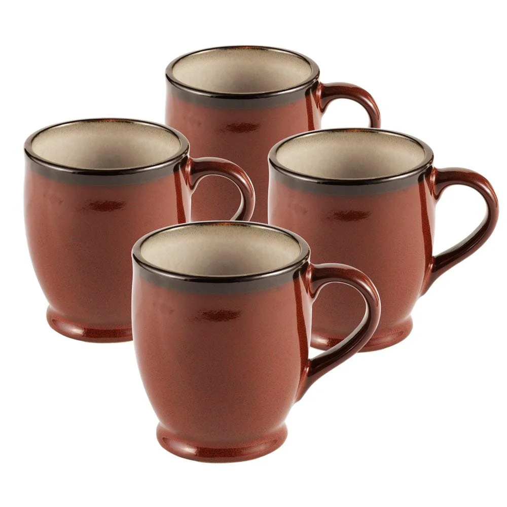 Belmont Set of 4 Red Mugs