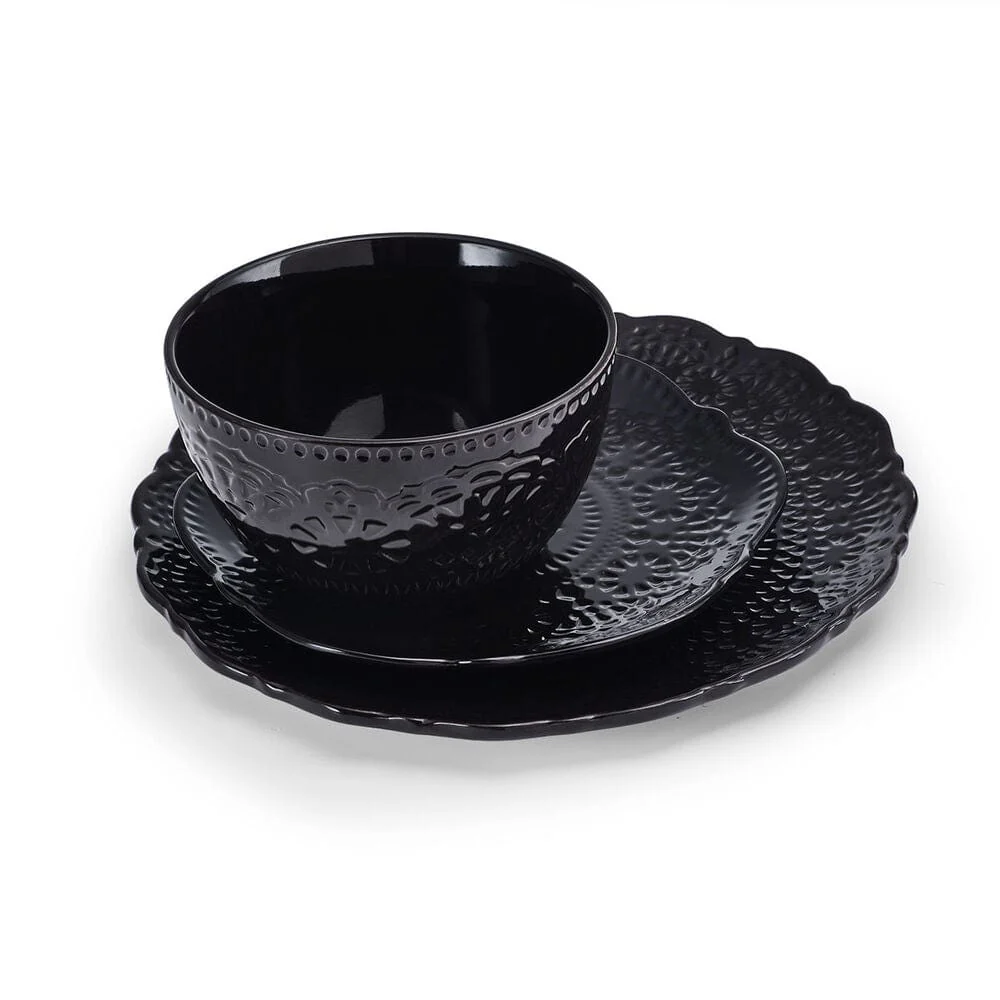 Chateau Midnight 12 Piece Dinnerware Set, Service for 4