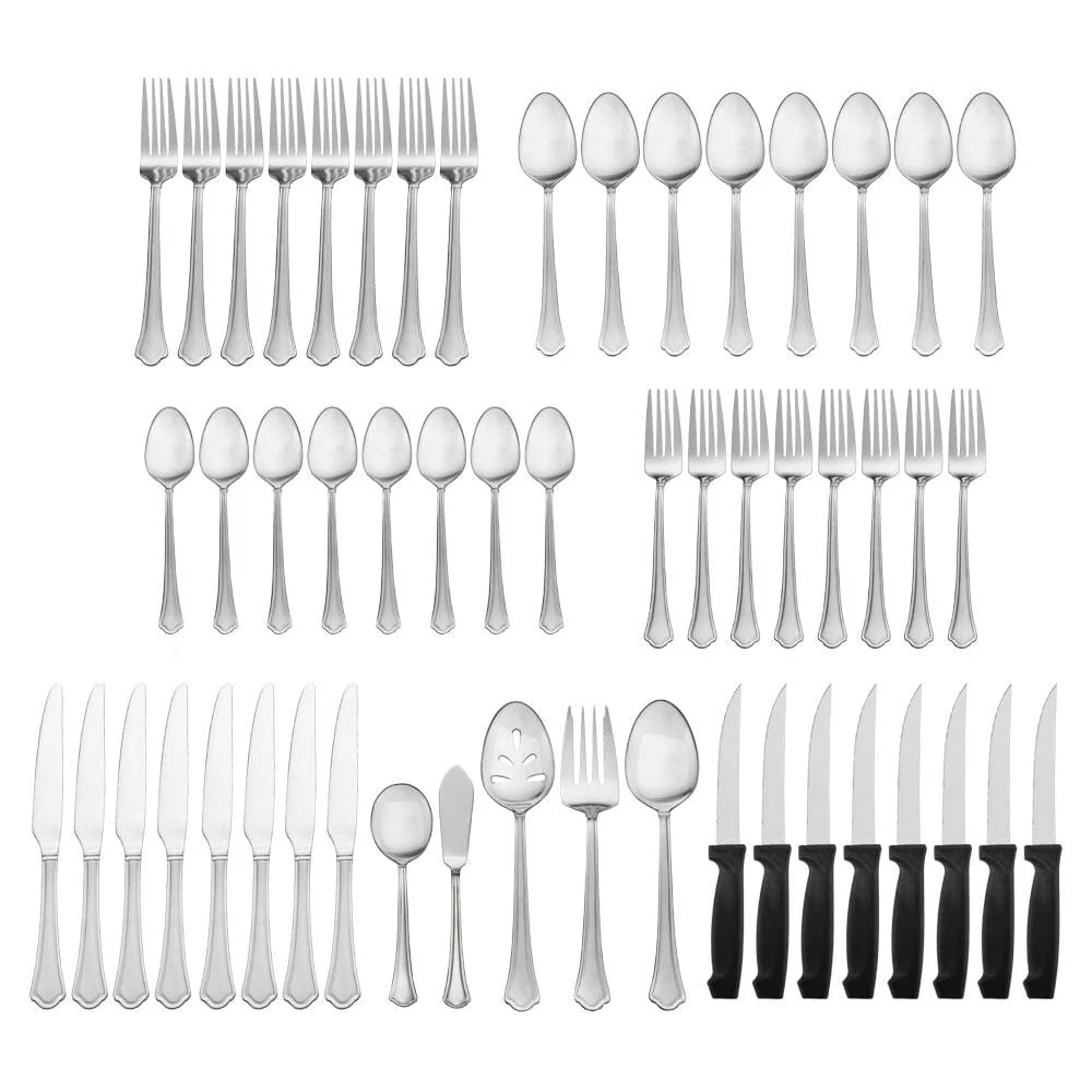 Capri Frost 53 Piece Flatware Set, Service for 8