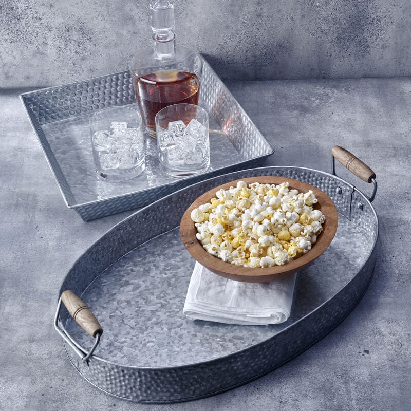 Galvanized Oval Serving Tray