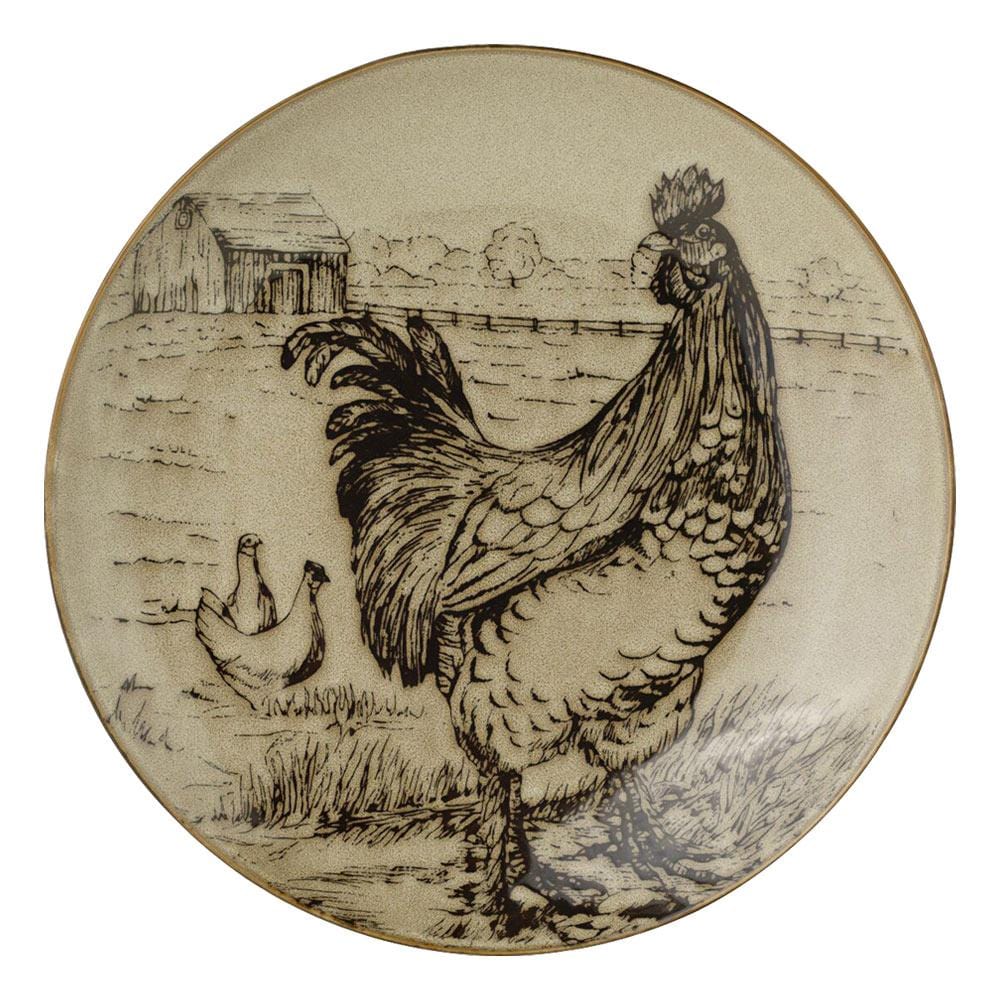 Homespun Rooster 16 Piece Dinnerware Set, Service for 4