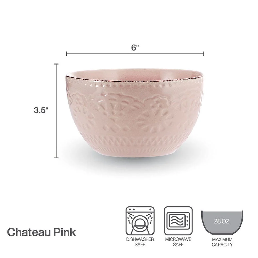 Chateau Pink Set of 4 Soup Cereal Bowls