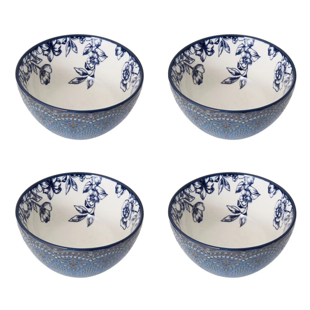 Gabriela Blue 16 Piece Dinnerware Set, Service for 4