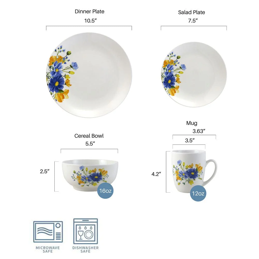 Rhea 16 Piece Dinnerware Set, Service for 4