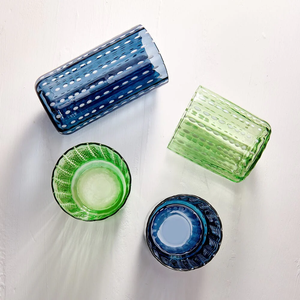 Darbie Angell Dappled Clouds Seafoam Set of 4 Highball Glasses